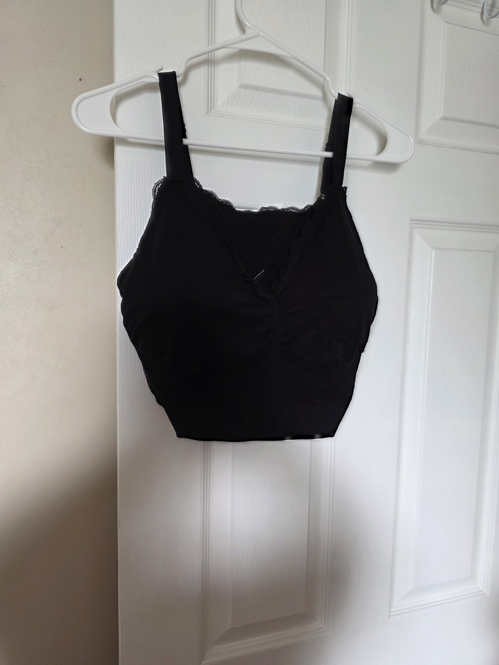 Black Lace-Trim Bralette Tank Top